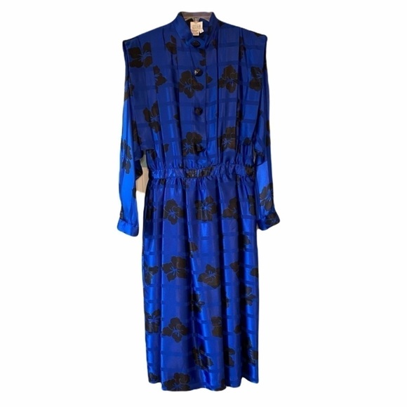 Vintage Dresses & Skirts - Vintage Hawaiian High Neck Long Sleeve 1980’s Dress Sz 6